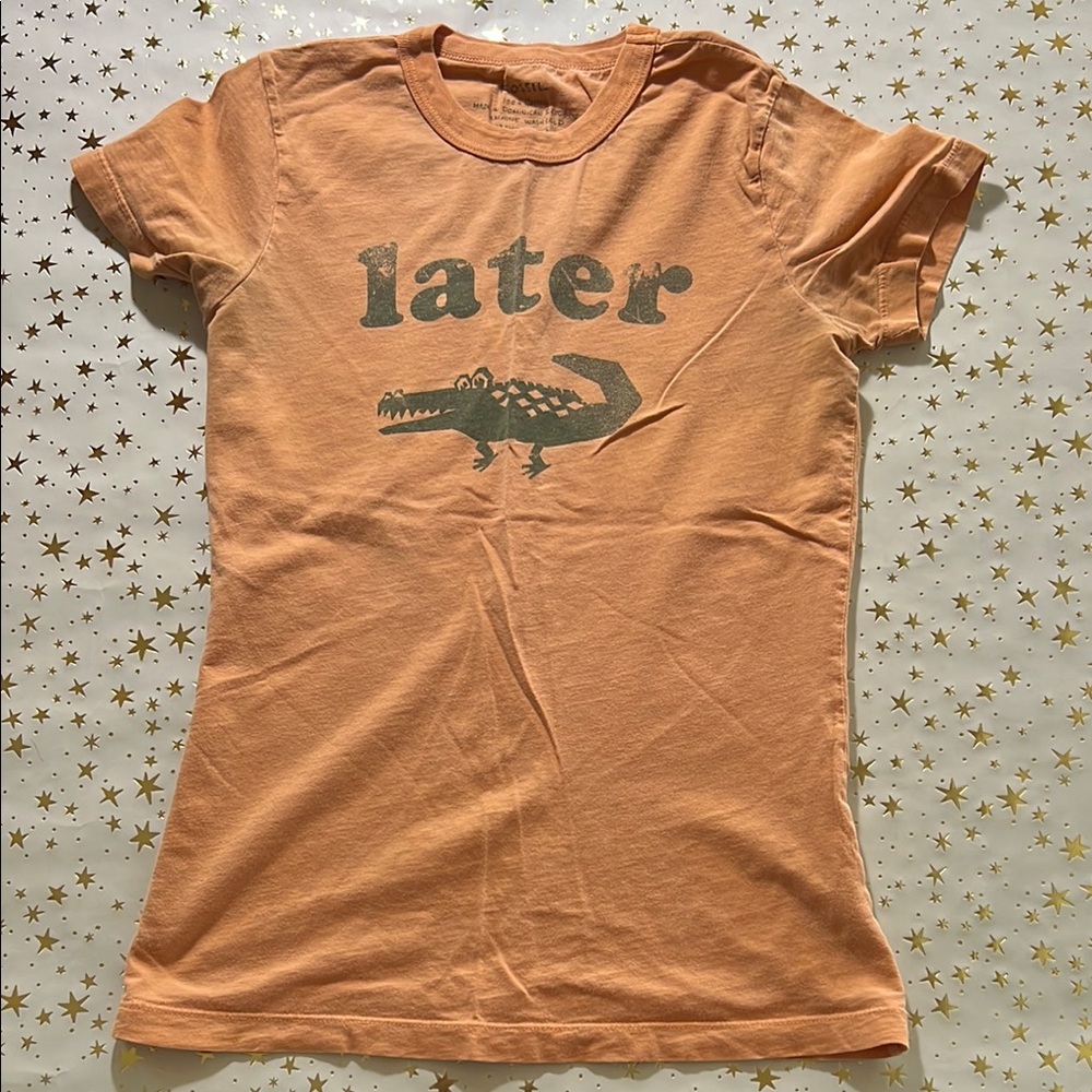 Fossil Orange and Green Short Sleeve Tee